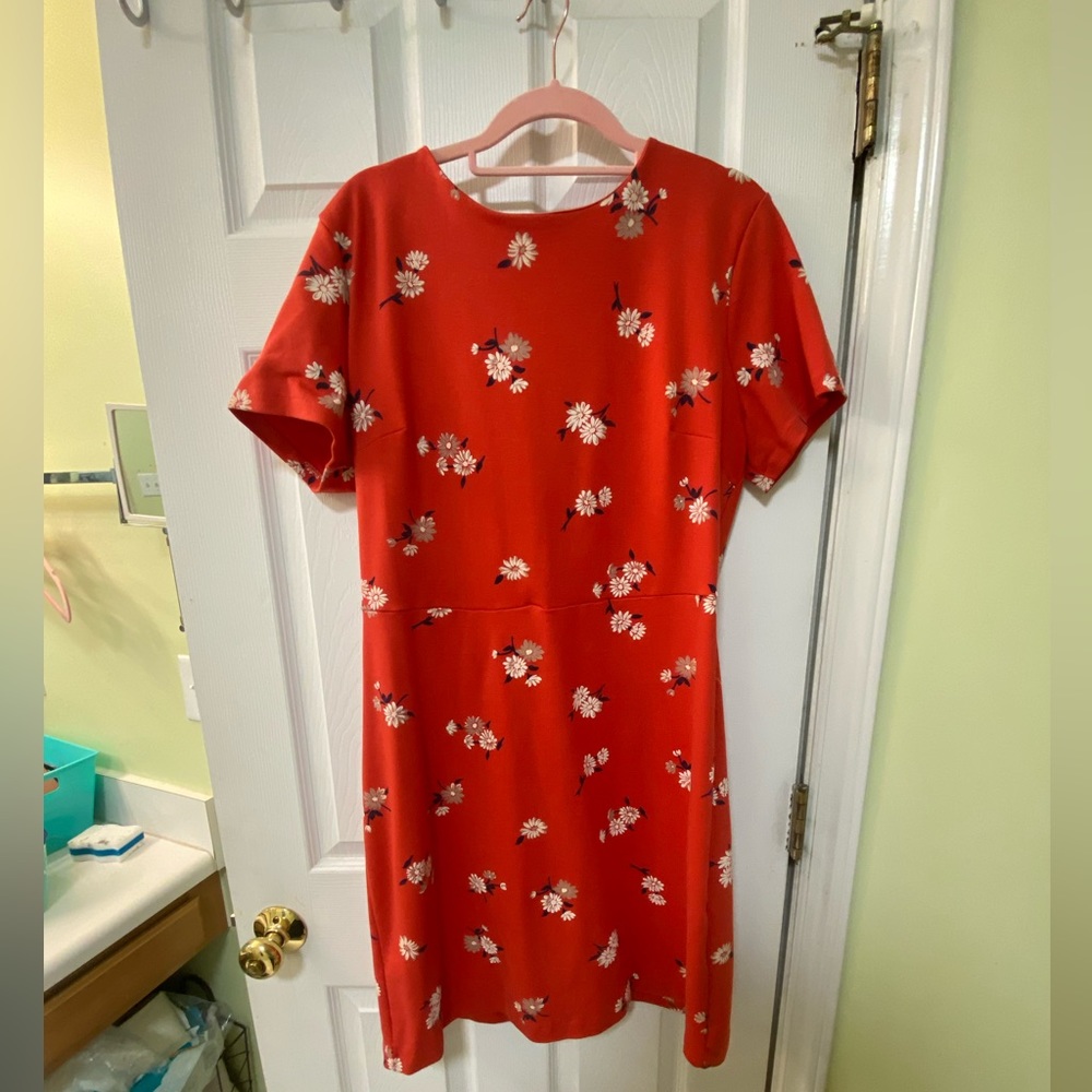 Large red with tiny flower dress